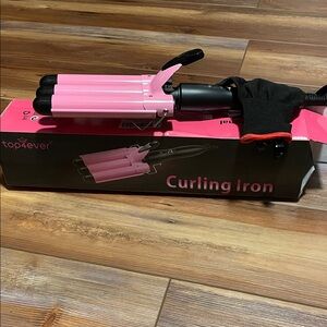 Pink Triple Barrel Crimping/Curling Iron